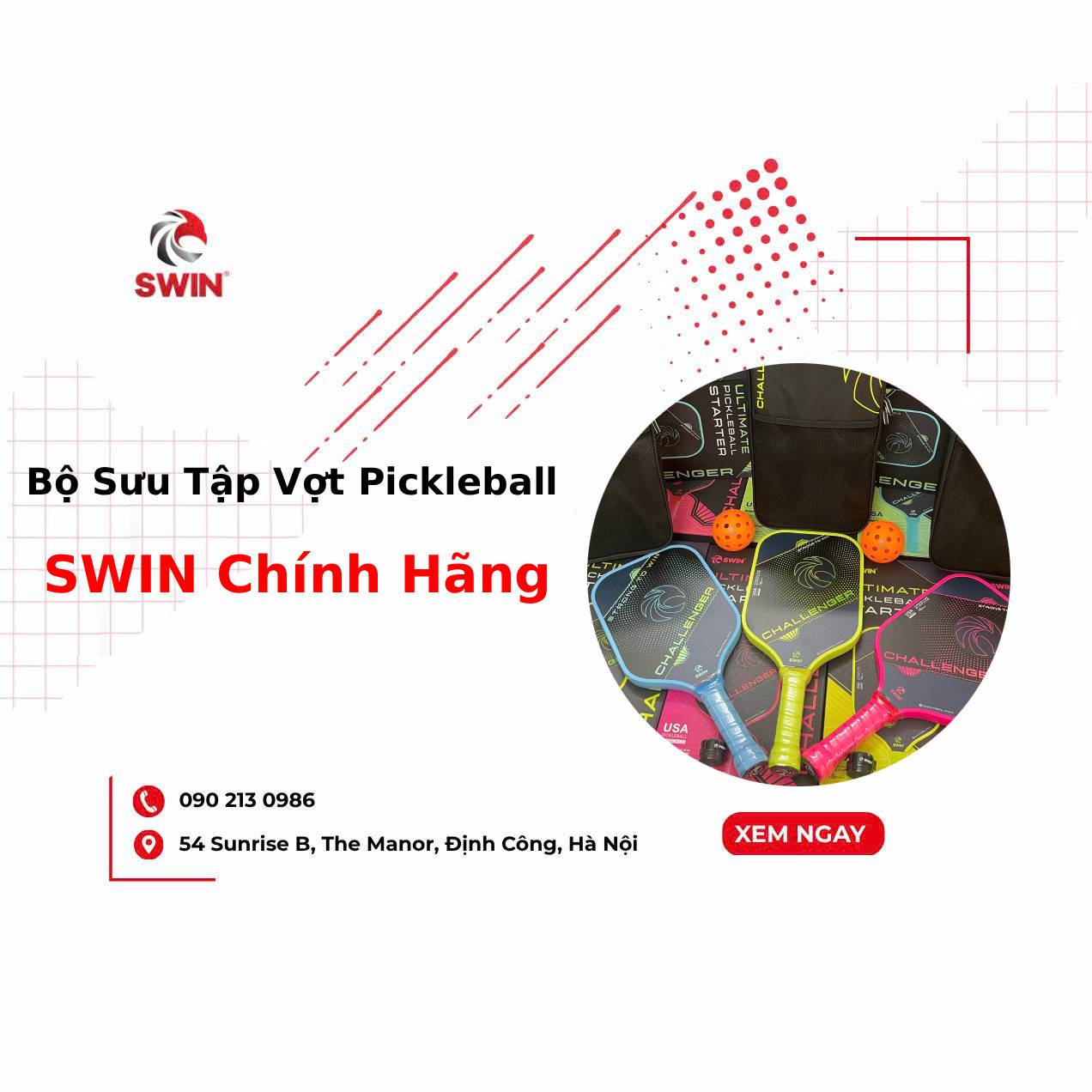 Bộ Sưu Tập Vợt Pickleball SWIN Chính Hãng – Đầy Đủ Các Mẫu 2025