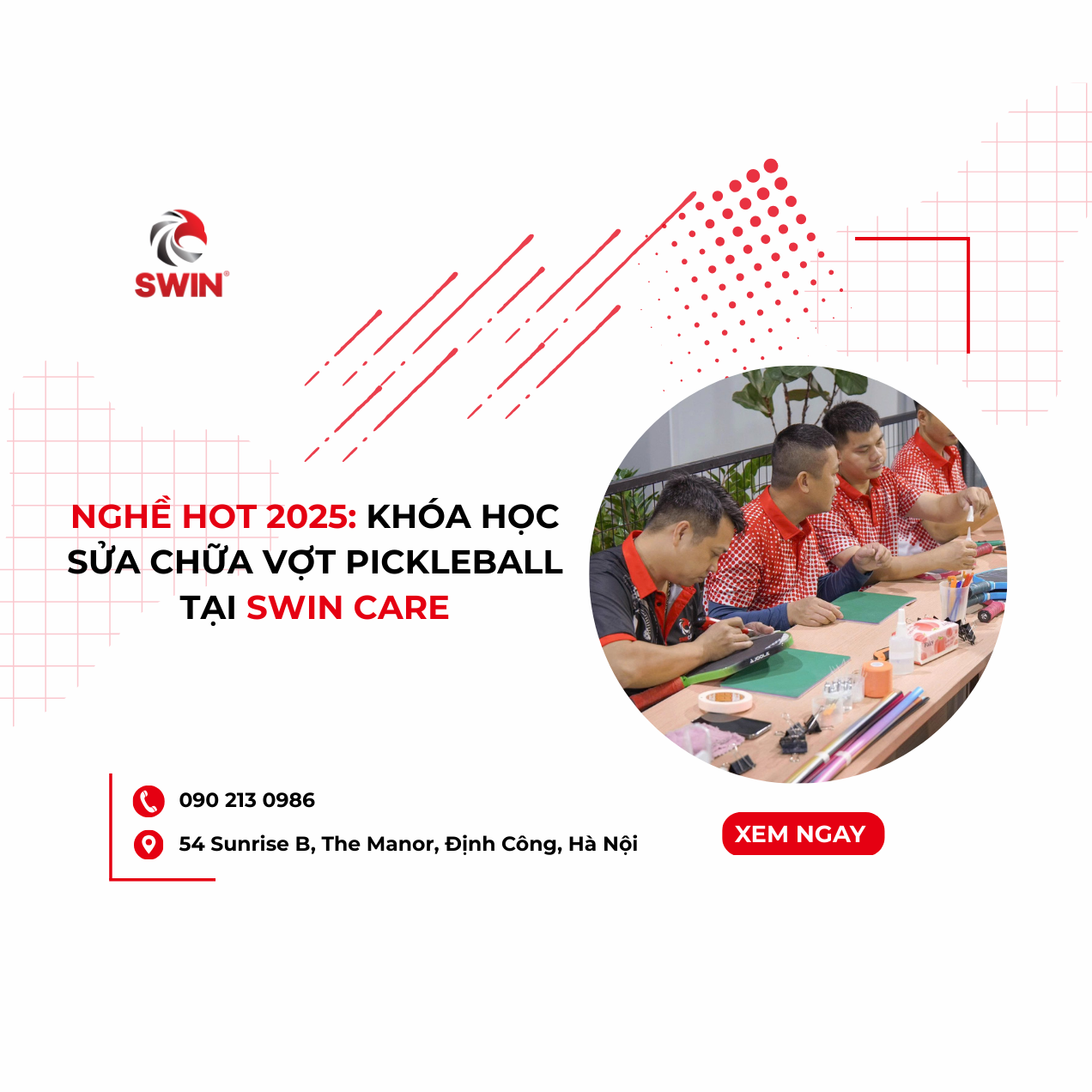 Swin Care Nơi Đào Tạo Sửa Chữa Vợt Pickleball Chuyên Nghiệp Tại Việt Nam