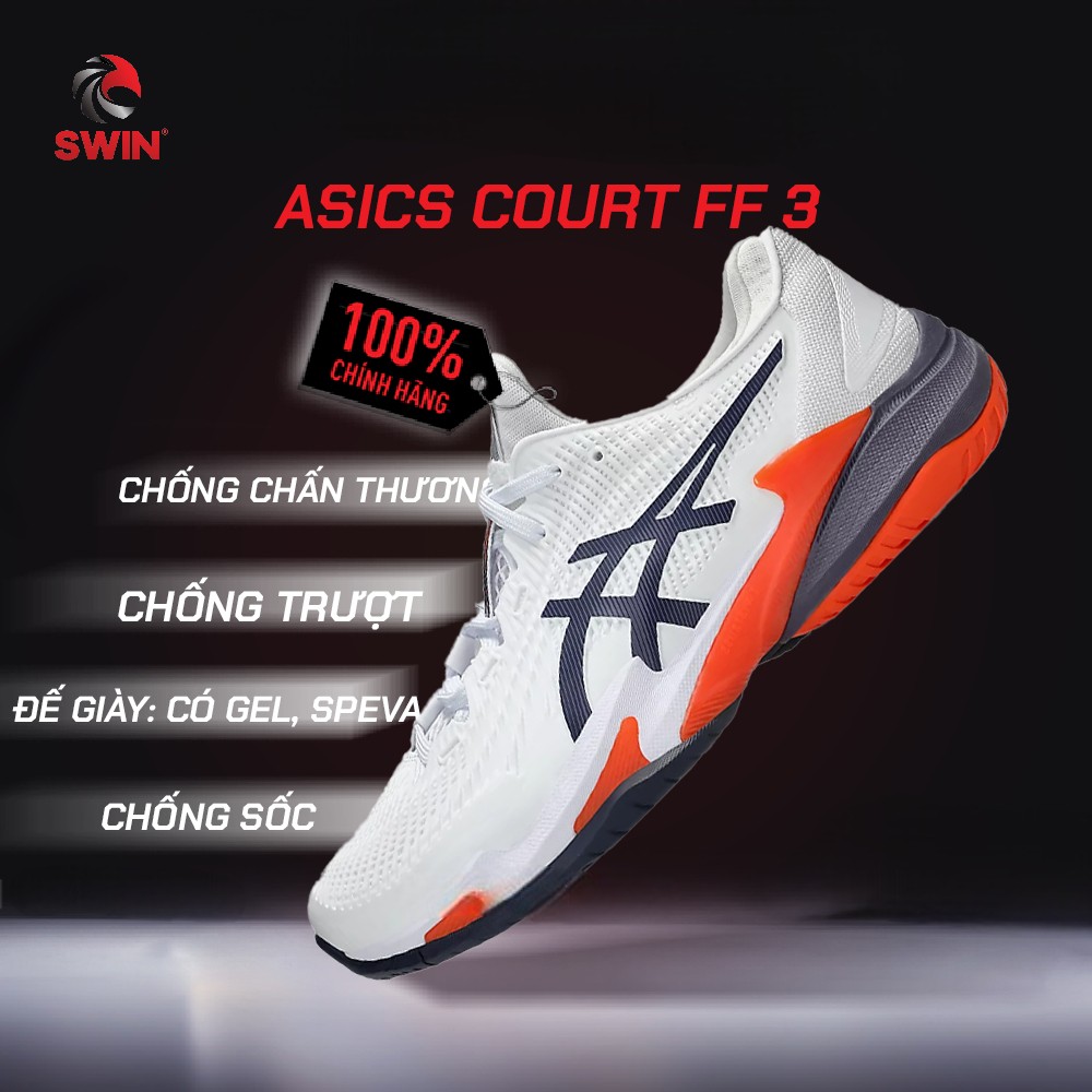Giày Asics Game FF trắng/cam/tím