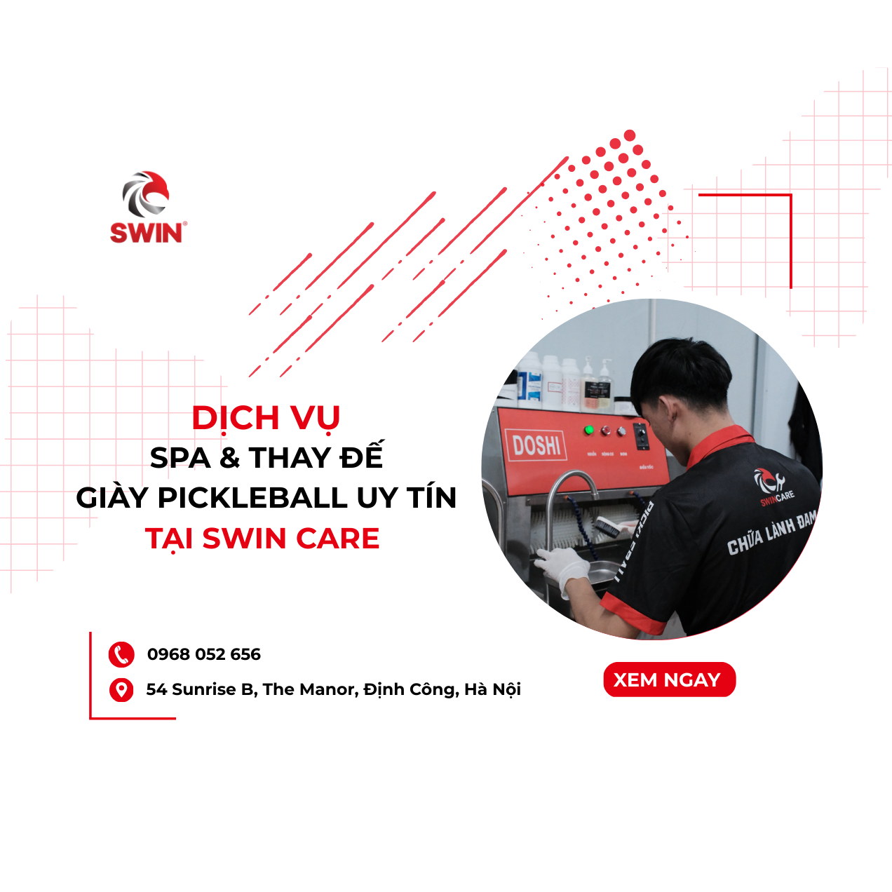Dịch Vụ Spa & Thay Đế Giày Pickleball Tại Swin Care