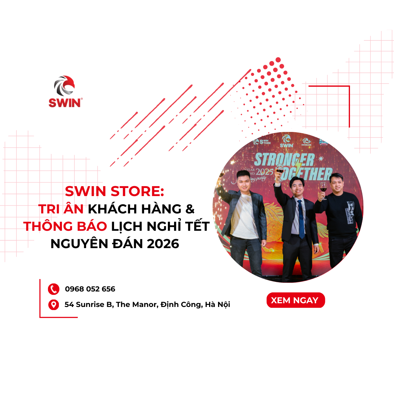 Cảm Ơn Khách Hàng Đã Đồng Hành Cùng Swin Store & Thông Báo Lịch Nghỉ Tết 2026