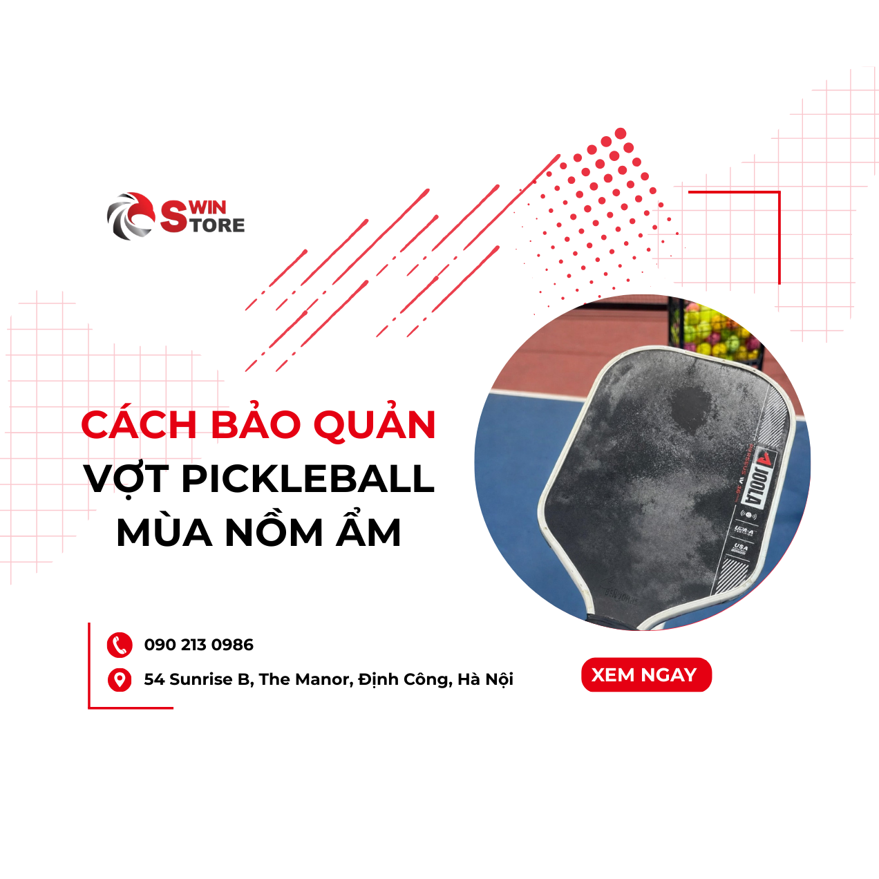 Cách Bảo Quản Vợt Pickleball Mùa Nồm Ẩm Để Tránh Mốc Mặt Vợt