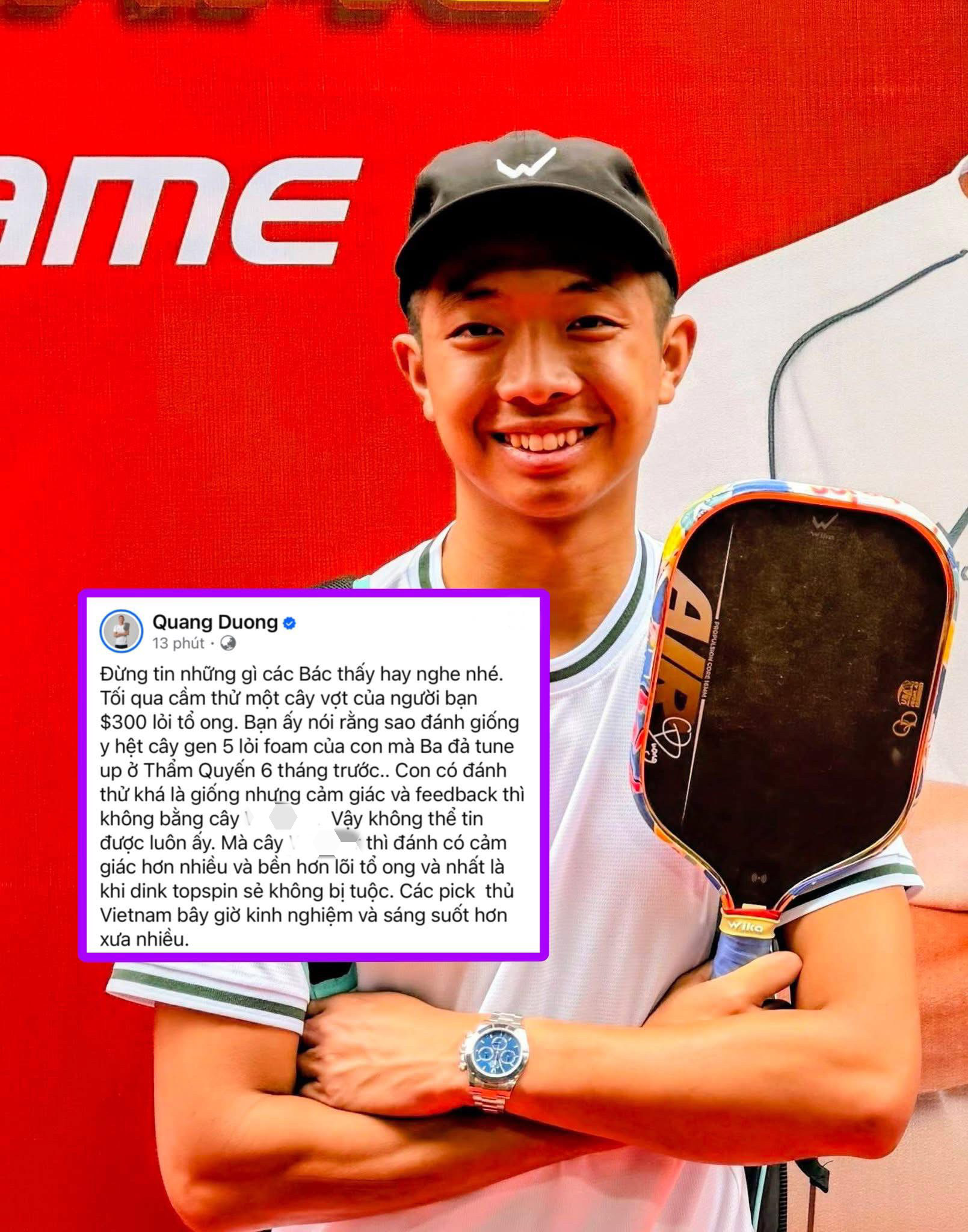 Quang Dương và câu chuyện lõi vợt Pickleball